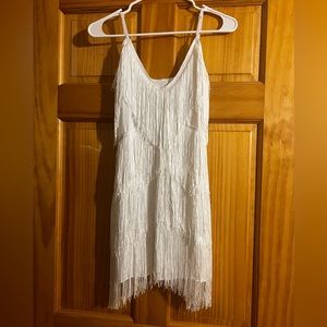 White fringe dress